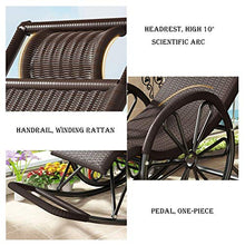 GAXQFEI Sedia in rattan di vimini, PE Rattan Mobili da giardino Mobili Divano Sedia Tessitura W/Poggiapide Lettini Sun Porches Patio Sedile a dondolo, A,C.