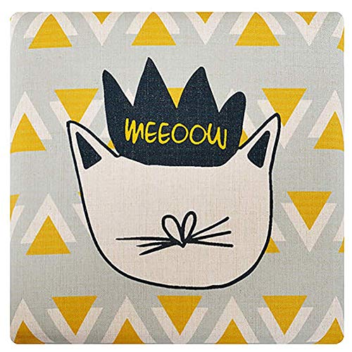 XHNXHN Cuscino del Sedile in Memory Foam Nordico, Imbottiture per sedili in Cotone con Motivo a Gatto Cuscini per sedie da Pranzo Traspiranti per Interni all'aperto con stuoia di Tatami con Lacci-d