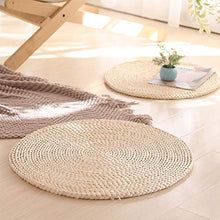 LTINN Tatami Rotondo Intrecciato a Mano, Tifa Naturale densa e rigorosa, Spessa, Traspirante, Naturale, Tappetino Yoga, Tappetino