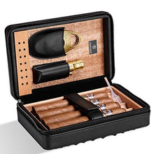 Accessori e umidificatori per sigari Leather Cigar Cabinet in Uscita Portable Storage Box Naturale Legno di Cedro Cigar Umidificatore di Alta qualità Tessuto 4 può Essere Salvata Regalo