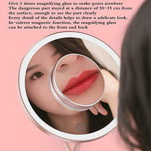 Specchio per Il Trucco, Specchi per Il Trucco da Bagno Versione 5X Specchio per Il Trucco con ingrandimento con luci, Ingrandimento cosmetico Portatile Illuminato a LED