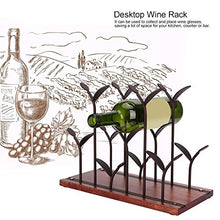 HERCHR Portabottiglie per Vino da banco, espositore per portabottiglie in Legno con 6 Bottiglie per Cucina, Bar, Cantina per Vini, Armadio per dispensa(Bronzo)