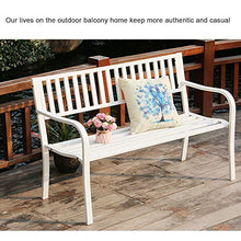 outdoor furniture Terrazza Parco panchina, Seduta per Il Tempo Libero all'aperto con braccioli e Schienale, Panchina in Metallo per 2 Persone, Adatto per Interni ed Esterni
