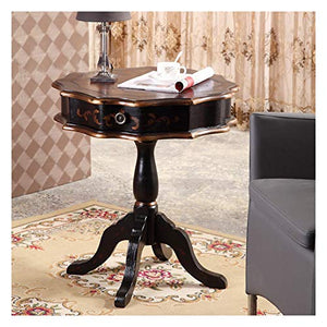 H-Comodini Camera Tavolino Laterale Comodino Classico Mobili Soggiorno Fiori Corners Tavolino Piccola Tabella di tè (Color : Black)