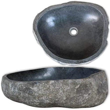 Lavabo da bagno in pietra naturale ovale (30-35) x (25-30) x 12 cm