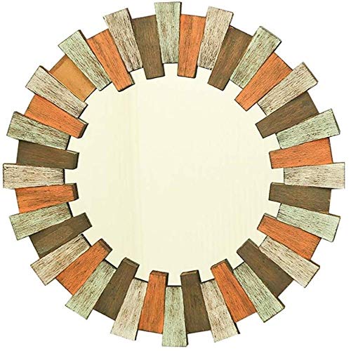 Xuping shop Trucco Specchi Retro Rotonda Della Stanza Da Bagno Specchio Specchio Appeso |Circle Parete Vanity Trucco E La Rasatura Specchio |Holder Decorativo Specchio |A Base Di Legno Arredo Bagno Pa