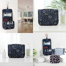 TREESTAR Strisce Floreali Borsa da Viaggio Impermeabile Custodia di Grande capacità Caso Cosmetico Borsa Cosmetica per Il Lavaggio Portatile con Gancio per Uomini Donne Che Viaggiano (Navy)