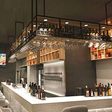 ZYLZL Portabottiglie per Vino, Bar, Ristorante, Portabicchieri da Vino, Portabottiglie per Vino in Legno Massello per la Casa a 2 Livelli con Luce, Ferro Industriale Rosso, Porta Calici da Appendere,