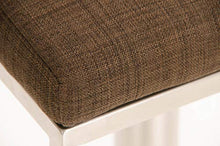 CLP Sgabello Bar Panama In Tessuto I Sgabello Alto Girevole E Regolabile 58-82 CM, Colore:marrone, Colore del telaio:acciaio inossidabile