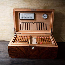 DZSF Grande capacità di Legno Solido Cedar Cigar Humidor, Europeo Cedro Cedro Legno Dipinto Cigar Box Humidor con umidificatore, igrometro e Blocco