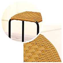 Aspetto in Rattan - Sgabello impilabile in Tubo Acciaio Inossidabile - Adatto Giardino, Soggiorno, Camera Letto, terrazza o Balcone e Campeggio, 1 Sgabello Alto e 1 poggiapieesterni, Interni