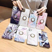 Suhctup Compatibile con iPhone XR Custodia in Slim Morbido Silicone TPU,Marmo Design con Glitter Brillantini Bling Cristallo Chiara Paraurti Protettiva Cover con Ring Kickstand -5