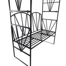 Outsunny Panchina da Giardino 2 Persone con Pergolato Metallo 115 x 59 x 203 cm Nero