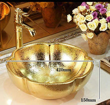 KEKEYANG Stile Europeo d'oro dell'Arte Ceramica della Lavata di Ceramica del Bacino del dispersore Bagno lavabo Creativo casa Porcellana