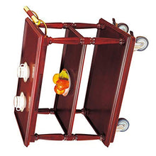 Carrello del vino Quattro scaffali di vino flessibili multi-direzionali della ruota di legno con la mobilia dell'automobile di servizio dello scaffale di tè del ristorante della barra della ruota Otti