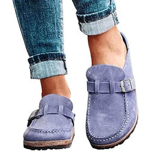 AFANG Donna Scamosciata Slip on Sandali, Piatto Punta Tonda Pantofole Passeggio Senza Schienale Scarpe Casual Comodi Sandali Tinta Unita Moda Pantofole,B,43