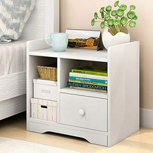 TFCFL Comodino Bianco,Piccolo Comodino con Cassetto,16.53"X15.75"X9.84" Comodino Camera da Letto