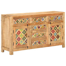 vidaXL Credenza con Piastrelle Ceramica 140x40x80 cm in Legno di Mango