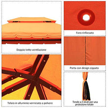 Outsunny Gazebo di Lusso Tendone da Giardino con Tettoia Idrorepellente 3x4m