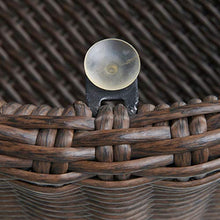 Outsunny Tavolino da Giardino Rotondo con Vano Portaoggetti in Rattan PE e Ripiano in Vetro, 51x51x42cm Marrone