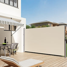 SONGMICS Tenda Laterale 180 x 350 cm (A x L), per Balcone e Terrazzo, Protezione Privacy, Parasole, Separatore, Beige GSA185E