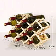HWG Porta Bottiglie di Vino Lechnical Portavini Legno Portabottiglie di Vino, per Cucina Domestica, Espositore per Bottiglie di Vino, Bancone Bar,B-3