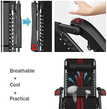 JFFFFWI Sedia a Sdraio Sedia a Sdraio reclinabile Sedia a Sdraio Pieghevole Sedia a gravità Zero Lettino da Giardino per Giardino Piscina da Spiaggia all'aperto Campeggio, Nero