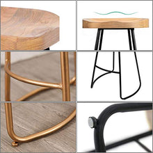 Sgabelli Bar Vintage in Metallo Sgabelli Bar in Legno Senza Schienale con poggiapiedi Sedia Pranzo Design retrò Mobili Bar Cucina Gambe Dorate - Altezza Pub 45/65/75 cm