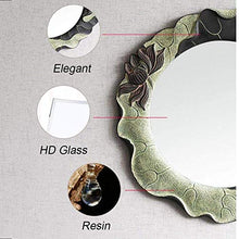 Specchio Specchio da Parete Circolare Smussato Specchio per Trucco Specchio da Barba Decorativo in Resina Specchio da Bagno per Doccia Specchio da Trucco Leggero per Camera da Letto