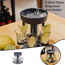 2pcs 6 girato Distributore di vetro e supporto per il riempimento di liquidi, portatore del distributore di liquori del caddy Regali Bere dei giochi per il cocktail party Get Toghethers Girls weekend