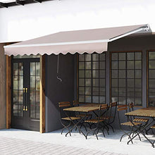 Outsunny Tenda a Braccio da Sole Avvolgibile Manuale in Poliestere Impermeabile Beige 300 x 200cm