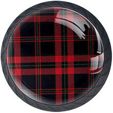 Modello scozzese scozzese rosso nero verde scozzese Pomelli per Porta Set di 4 Pomelli per Mobili Manopole per Cassetti Cucina Armadio Vetro