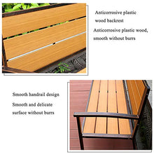 Panca per Il Tempo Libero con Schienale da Esterno per Cortile da 50 Pollici, con Sedile in Legno di plastica anticorrosione e Telaio in Lega di Alluminio, Adatta per comunità di Giardini, Punti