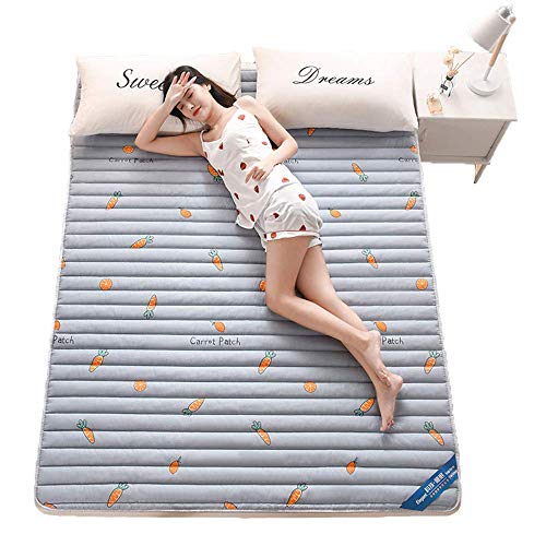 Zixin Nuovo Cotone Stampato Materasso, Tatami Materasso, Antiscivolo, Lavabile e Pad Bed Pieghevole, Studente Materasso, Morbida e Spessa Giapponese Double Single futon, 180 200cm