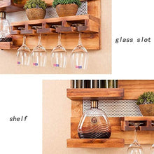 OLDJTK A Parete in Legno Wine Rack, Ristorante Living Room Bar Semplice Supporto di Vetro di Vino/Creativo mensola/Supporto Calice/Red Wine Bottle Holder, 28x6x14.5 Pollici