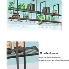 JHGJBJ Wine Rack Ferro Barra di Sospensione Upside Down Titolare armadietto del Vino Hanging Bicchiere di Vino cremagliera Bar stoccaggio Decorazione (Size : 100cmx30cm)
