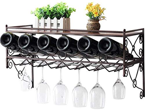 Wine Rack Parete Del Vino Del Metallo Rack Ferro Vino Attaccatura Di Vetro Della Cremagliera E Della Mensola Del Supporto For La Cucina/Bar/Ristorante