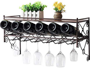 Wine Rack Parete Del Vino Del Metallo Rack Ferro Vino Attaccatura Di Vetro Della Cremagliera E Della Mensola Del Supporto For La Cucina/Bar/Ristorante