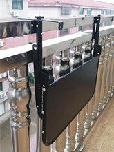 Regolabile in altezza, Ringhiera Tabella Telaio con scheda staccabile Tavolo di coperta Balcone pieghevole per patio, giardino, Deck (Nero),B