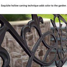 LXLH Panca da Giardino Sedia da Giardino panchina per Il Tempo Libero, panchine Metalliche per terrazza con braccioli e schienali, Poltrona da Veranda Impermeabile e antiruggine, può ospitare 2-3