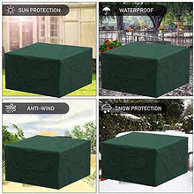 Dieluny, copertura impermeabile per mobili da giardino, 126 x 126 x 74 cm, copertura rettangolare per mobili da giardino, in tessuto Oxford resistente agli strappi, in rattan