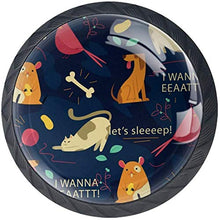Doodle criceto Cat Dog Bone Chicken Pomelli per Porta Set di 4 Pomelli per Mobili Manopole per Cassetti Cucina Armadio Vetro