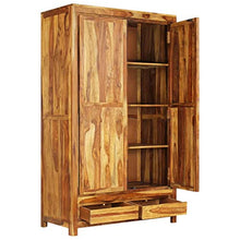 Tidyard Armadio Appendere i Vestiti Armadietto Guardaroba Scaffale in Legno Massello di Sheesham 110x55x190 cm