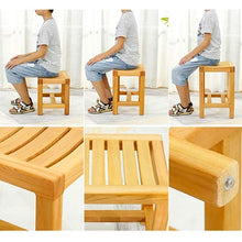 Sgabelli da Bagno, Panca per Doccia, bambù Bagno Termale Poggiapiedi Sedile da Bagno Impermeabile A Prova di umidità 150kg per Uso Interno, Ingresso, Giardino Esterno LSXIAO (Size : 42x28x33cm)