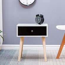 Comodini Camera con Cassetti, Moderni Tavolini Laterale, tavolino per Divano, Organizer per Camera da Letto,Set 2 Conservazione per Soggiorno (Bianco e Nero-40 x 30 x 50 CM, 2pc)