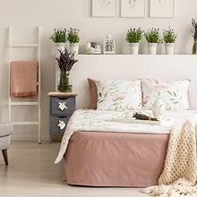 Rebecca Mobili Comodino Shabby Chic con 2 Cassetti, Legno paulownia, Grigio - Art. RE4558
