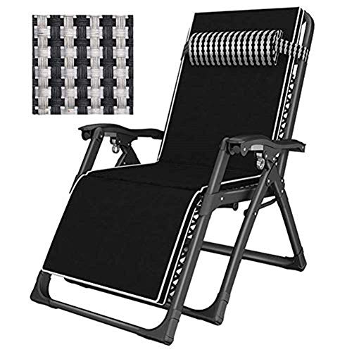 Sedie da giardino reclinabili Sedie da patio Reclinabili Zero Gravity Lettini da sole Lettini da giardino Sedia a sdraio da giardino per spiaggia all'aperto Campeggio con cuscini Supporto 200 kg Nero