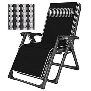Sedie da giardino reclinabili Sedie da patio Reclinabili Zero Gravity Lettini da sole Lettini da giardino Sedia a sdraio da giardino per spiaggia all'aperto Campeggio con cuscini Supporto 200 kg Nero