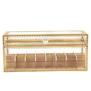 Bruryan Scatola portaoggetti per Rossetto-Barra in Rame Bordo Dorato Tipo di Copertina Flip Rossetto Scatola portaoggetti per Cosmetici Contenitore per contenitori