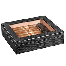 GJNWRQCY Humidor per sigari con umidificatore igrometro Digitale Frontale di Alta precisione, Foderato in Legno di Cedro Spagnolo